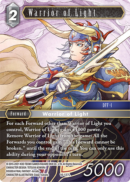 (127) Final Fantasy TCG Emissaries of Light Single: Warrior of Light (16-127) (V.1) Holo Legend