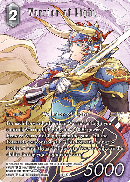 (127) Final Fantasy TCG Emissaries of Light Single: Warrior of Light (16-127) (V.2) Holo Legend