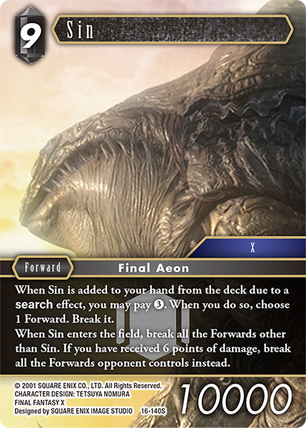 (140) Final Fantasy TCG Emissaries of Light Single: Sin (16-140) Holo Starter