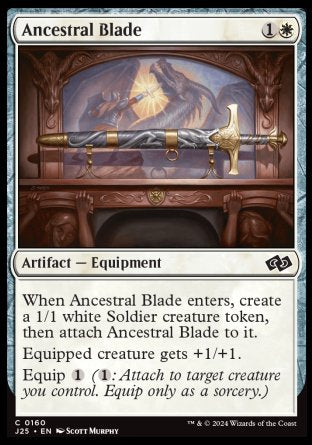 (160) Magic The Gathering Foundations Jumpstart Single: Ancestral Blade  Common