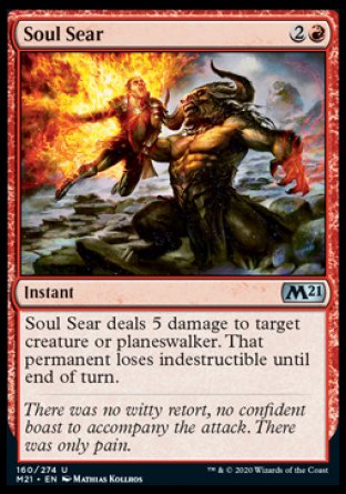 (160) Magic The Gathering Core 2021 Single: Soul Sear  Uncommon