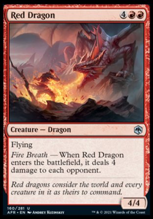 (160) Magic The Gathering Adventures in the Forgotten Realms Single: Red Dragon  Uncommon