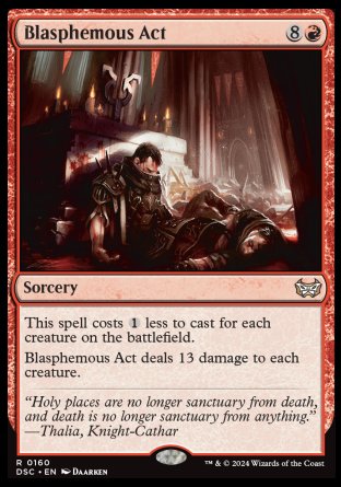 (160) Magic The Gathering Commander: Duskmourn: House of Horror Single: Blasphemous Act Holo Rare