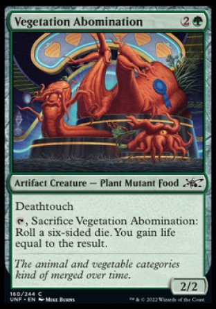 (160) Magic The Gathering Unfinity Single: Vegetation Abomination  Common