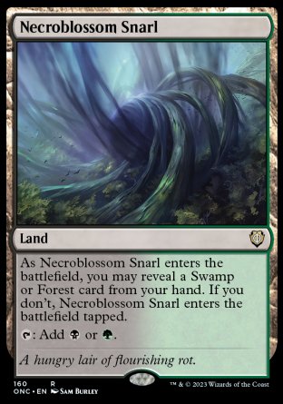 (160) Magic The Gathering Commander: Phyrexia: All Will Be One Single: Necroblossom Snarl  Rare