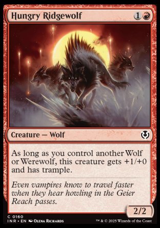 (160) Magic The Gathering Innistrad Remastered Single: Hungry Ridgewolf Holo Common