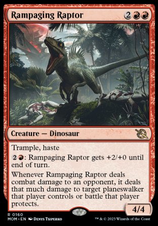 (160) Magic The Gathering March of the Machine Single: Rampaging Raptor Holo Rare