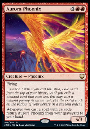 (161/361) Magic The Gathering Commander Legends Single: Aurora Phoenix Holo Rare