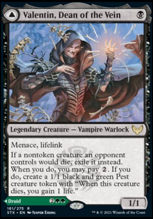 (161) Magic The Gathering Strixhaven: School of Mages Single: Valentin, Dean of the Vein // Lisette, Dean of the Root  Rare