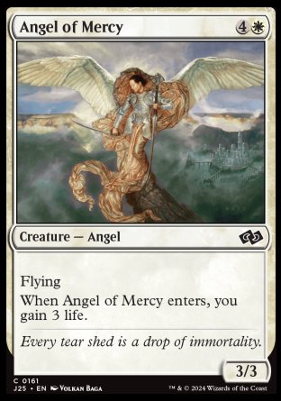 (161) Magic The Gathering Foundations Jumpstart Single: Angel of Mercy  Common