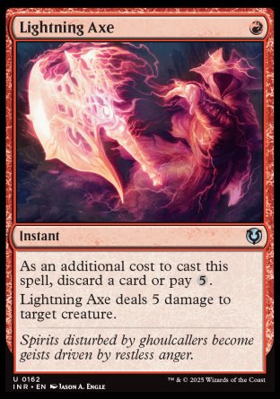 (162) Magic The Gathering Innistrad Remastered Single: Lightning Axe Holo Uncommon