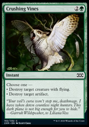 (162/332) Magic The Gathering Double Masters Single: Crushing Vines Holo Common