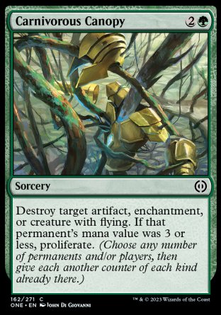 (162) Magic The Gathering Phyrexia: All Will Be One Single: Carnivorous Canopy Holo Common