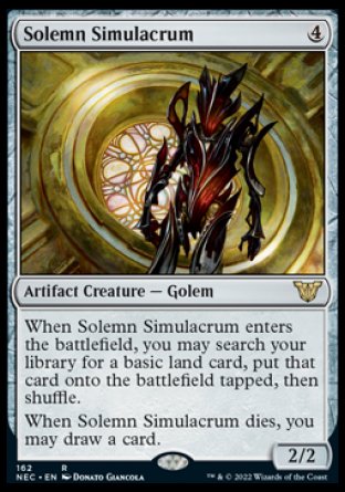 (162) Magic The Gathering Commander: Kamigawa: Neon Dynasty Single: Solemn Simulacrum  Rare