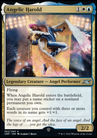 (162) Magic The Gathering Unfinity Single: Angelic Harold Holo Uncommon