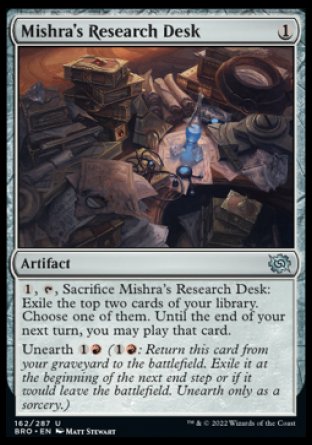 (162) Magic The Gathering The Brothers' War Single: Mishra's Research Desk Holo Uncommon