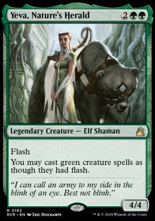 (162) Magic The Gathering Ravnica Remastered Single: Yeva, Nature's Herald  Holo Rare