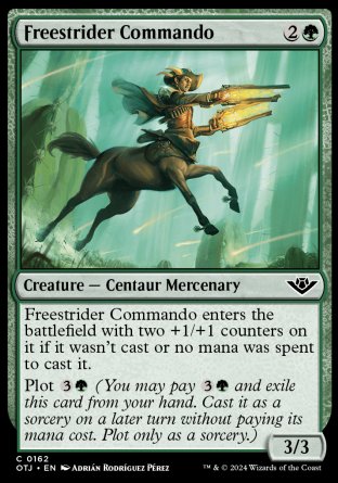 (162) Magic The Gathering Outlaws of Thunder Junction Single: Freestrider Commando  Holo Common