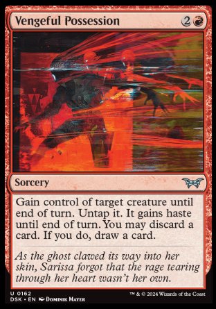 (162) Magic The Gathering Duskmourn: House of Horror Single: Vengeful Possession  Uncommon