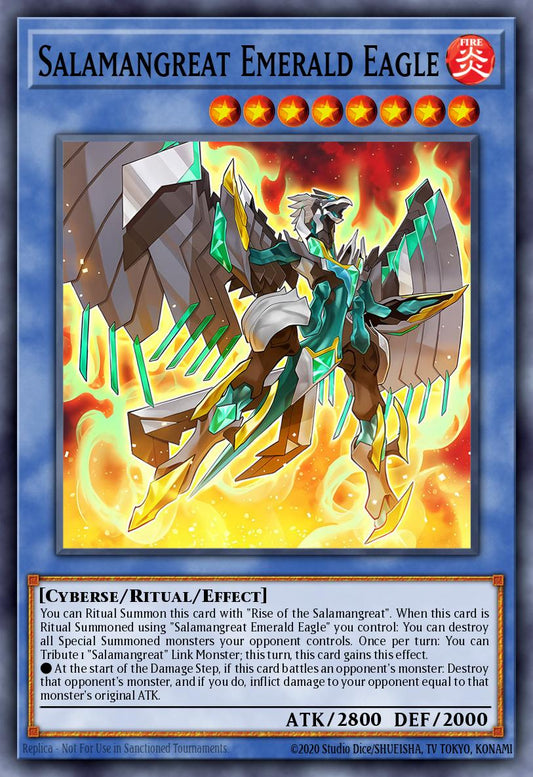(179) YuGiOh TCG MP19: 2019 Gold Sarcophagus Tin Mega Pack Single: Salamangreat Emerald Eagle  Common