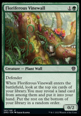 (163) Magic The Gathering Dominaria United Single: Floriferous Vinewall  Common
