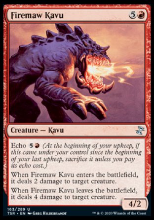 (163/289) Magic The Gathering Time Spiral Remastered Single: Firemaw Kavu  Uncommon