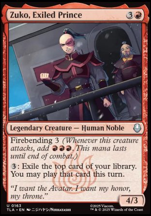 (163) Magic The Gathering Magic: The Gathering | Avatar: The Last Airbender Single: Zuko, Exiled Prince  Uncommon