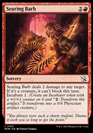 (163) Magic The Gathering March of the Machine Single: Searing Barb  Common