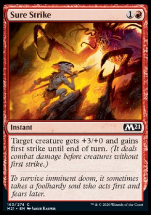 (163) Magic The Gathering Core 2021 Single: Sure Strike Holo Common