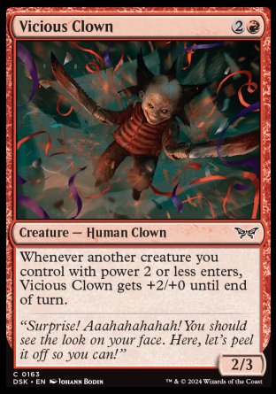 (163) Magic The Gathering Duskmourn: House of Horror Single: Vicious Clown  Common