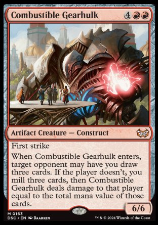 (163) Magic The Gathering Commander: Duskmourn: House of Horror Single: Combustible Gearhulk  Mythic