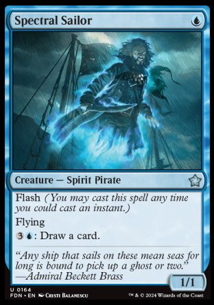 (164) Magic The Gathering Magic: The Gathering Foundations Single: Spectral Sailor  Uncommon