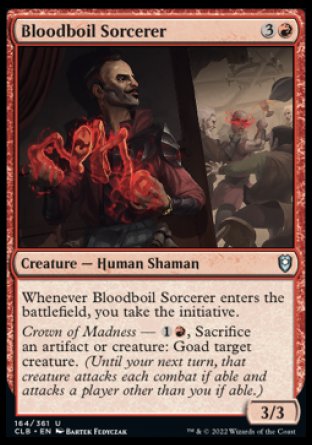 (164) Magic The Gathering Commander Legends: Battle for Baldur's Gate Single: Bloodboil Sorcerer Holo Uncommon