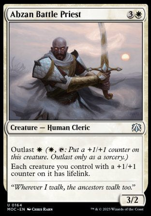 (164) Magic The Gathering Commander: March of the Machine Single: Abzan Battle Priest  Uncommon