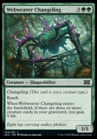 (164) Magic The Gathering Double Masters 2022 Single: Webweaver Changeling Holo Common