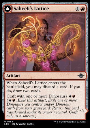 (164) Magic The Gathering The Lost Caverns of Ixalan Single: Saheeli's Lattice // Mastercraft Raptor Holo Uncommon