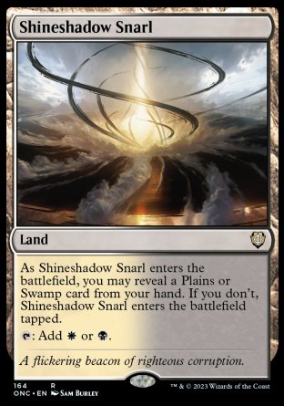 (164) Magic The Gathering Commander: Phyrexia: All Will Be One Single: Shineshadow Snarl  Rare