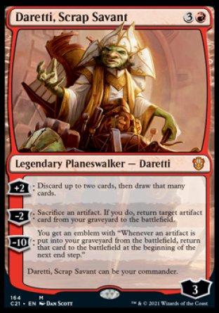 (164) Magic The Gathering Commander: Strixhaven Single: Daretti, Scrap Savant  Mythic