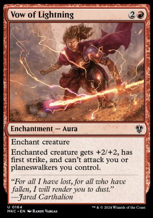(164) Magic The Gathering Commander: Murders at Karlov Manor Single: Vow of Lightning  Uncommon