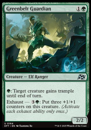 (164) Magic The Gathering Aetherdrift Single: Greenbelt Guardian Holo Uncommon
