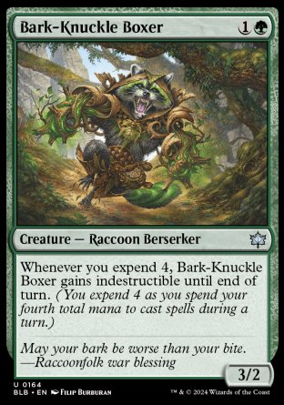 (164) Magic The Gathering Bloomburrow Single: Bark-Knuckle Boxer Holo Uncommon