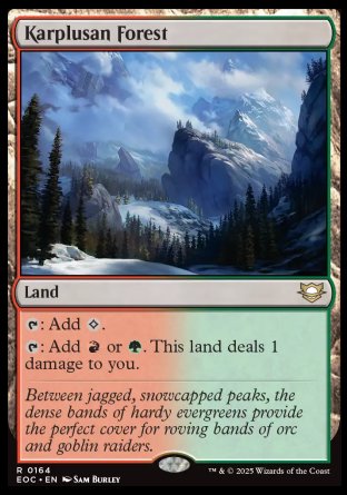 (164) Magic The Gathering Commander: Edge of Eternities Single: Karplusan Forest  Rare