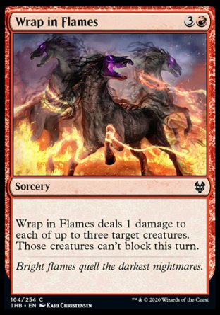 (164/254) Magic The Gathering Theros Beyond Death Single: Wrap in Flames Holo Common