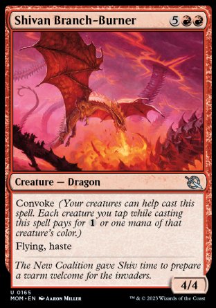 (165) Magic The Gathering March of the Machine Single: Shivan Branch-Burner Holo Uncommon