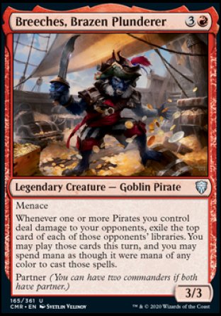 (165/361) Magic The Gathering Commander Legends Single: Breeches, Brazen Plunderer Holo Uncommon