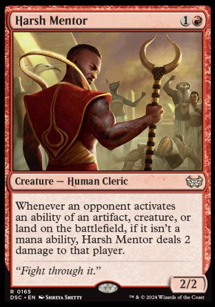 (165) Magic The Gathering Commander: Duskmourn: House of Horror Single: Harsh Mentor  Rare