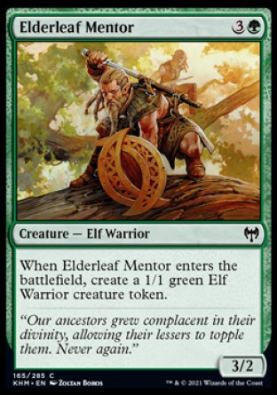(165/285) Magic The Gathering Kaldheim Single: Elderleaf Mentor Holo Common