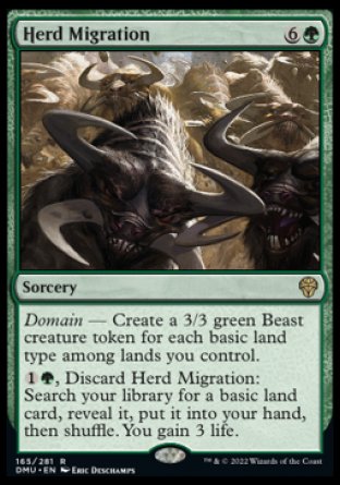 (165) Magic The Gathering Dominaria United Single: Herd Migration  Rare