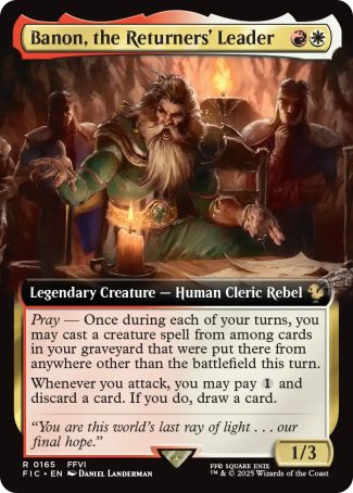 (165) Magic The Gathering Commander: Magic: The Gathering - FINAL FANTASY: Extras Single: Banon, the Returners' Leader  Rare