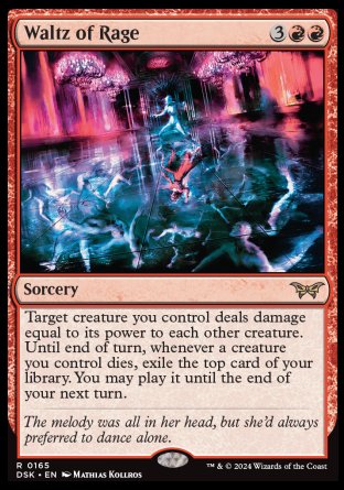 (165) Magic The Gathering Duskmourn: House of Horror Single: Waltz of Rage Holo Rare